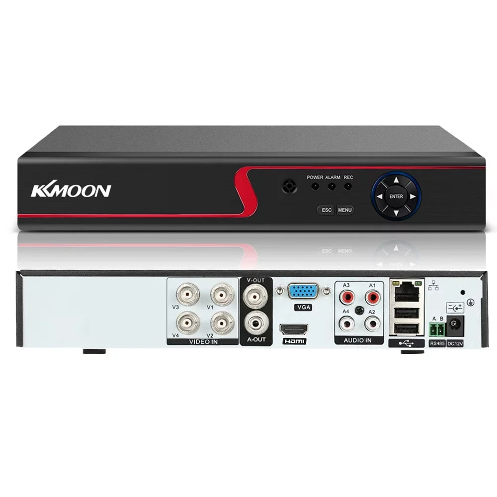 KKmoon 4CH 1080P Full High Definition AHDAnalogTVICVI/   Digital Video Recorder  P2P Remote Phone Monitoring for Home office System kit ( ) Plug