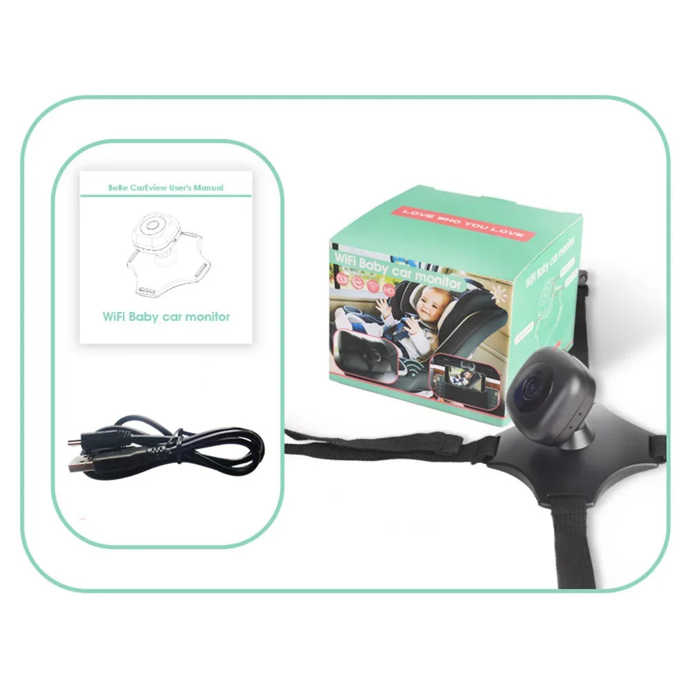 ammoon WiFi Baby Car Monitor Camera, Wireless Monitor for Rear Facing Seat, Night Vision, 360° Rotation