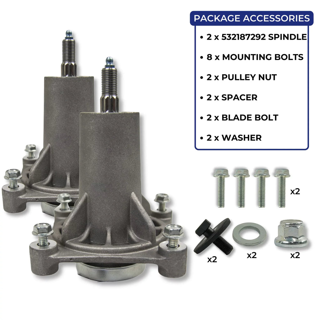 Jeremywell Spindle Assembly Replaces  Husqvarna 532187292 532192870 46" 48" 54"  (2PCs)