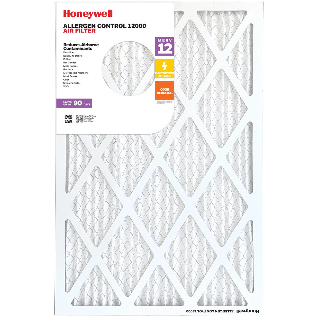 Honeywell 20x20x1  12 Pleated  Furnace Air Filter -12 Pack