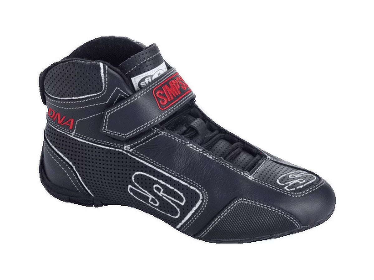 Simpson Racing DA130W  Racing Shoes Adult 13 Black/White Pair