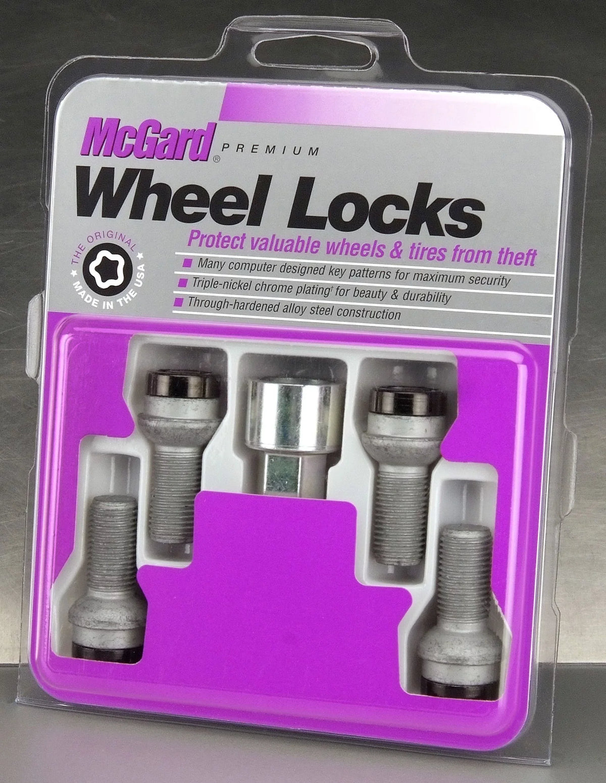 McGard 28318 Chrome/Black Bolt Style Radius Seat Lock Bolt Set Fits select: 2009-2019  , 2009-2019