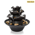 3 Tier Indoor Water Fountain with  Lights Tabletop Fountain, Relaxation Tabletop Fountain, Mini Desktop Water Fountain for Living Room Bedroom (Includes Natural River Rocks)