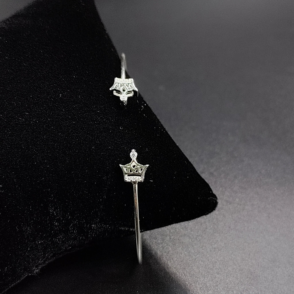 Crown Bracelet With Open Ends Solid Silver  cuff style jewelry Handmade Kada Adjustable Bracelet Best Gift idea for Girls