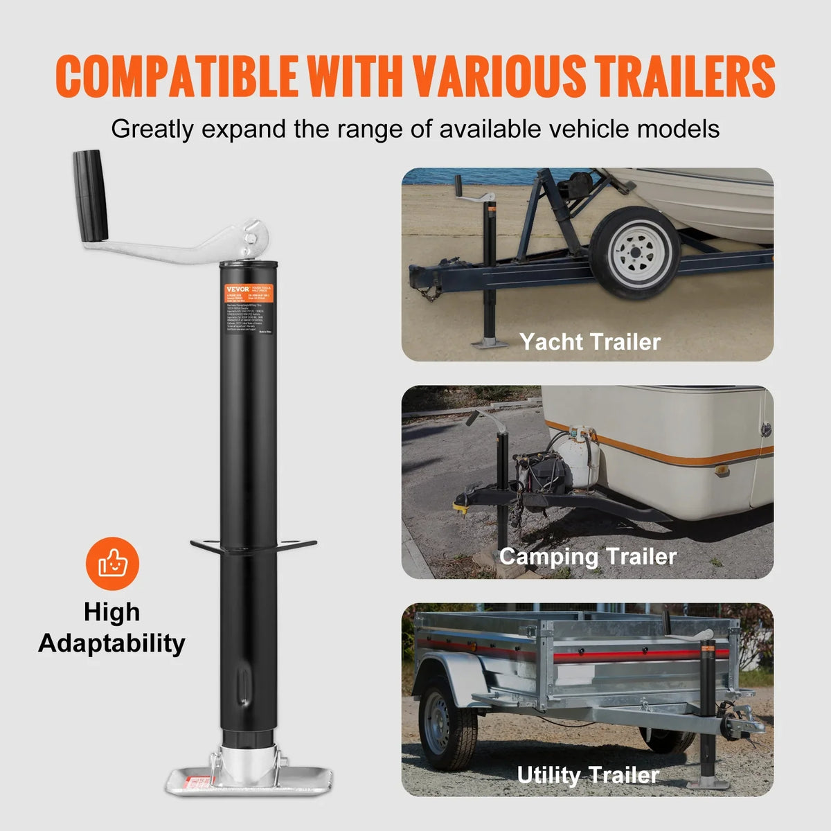 Trailer Jack A Frame Bolt on Trailer Tongue Jack 2000 lb Height Adjustable