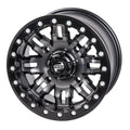 (4 Pack) 4/156 Tusk Teton Beadlock Wheel 14x7 4.0 + 3.0 Gun Metal/Black For  Wolverine  4 1000 R-Spec 2022
