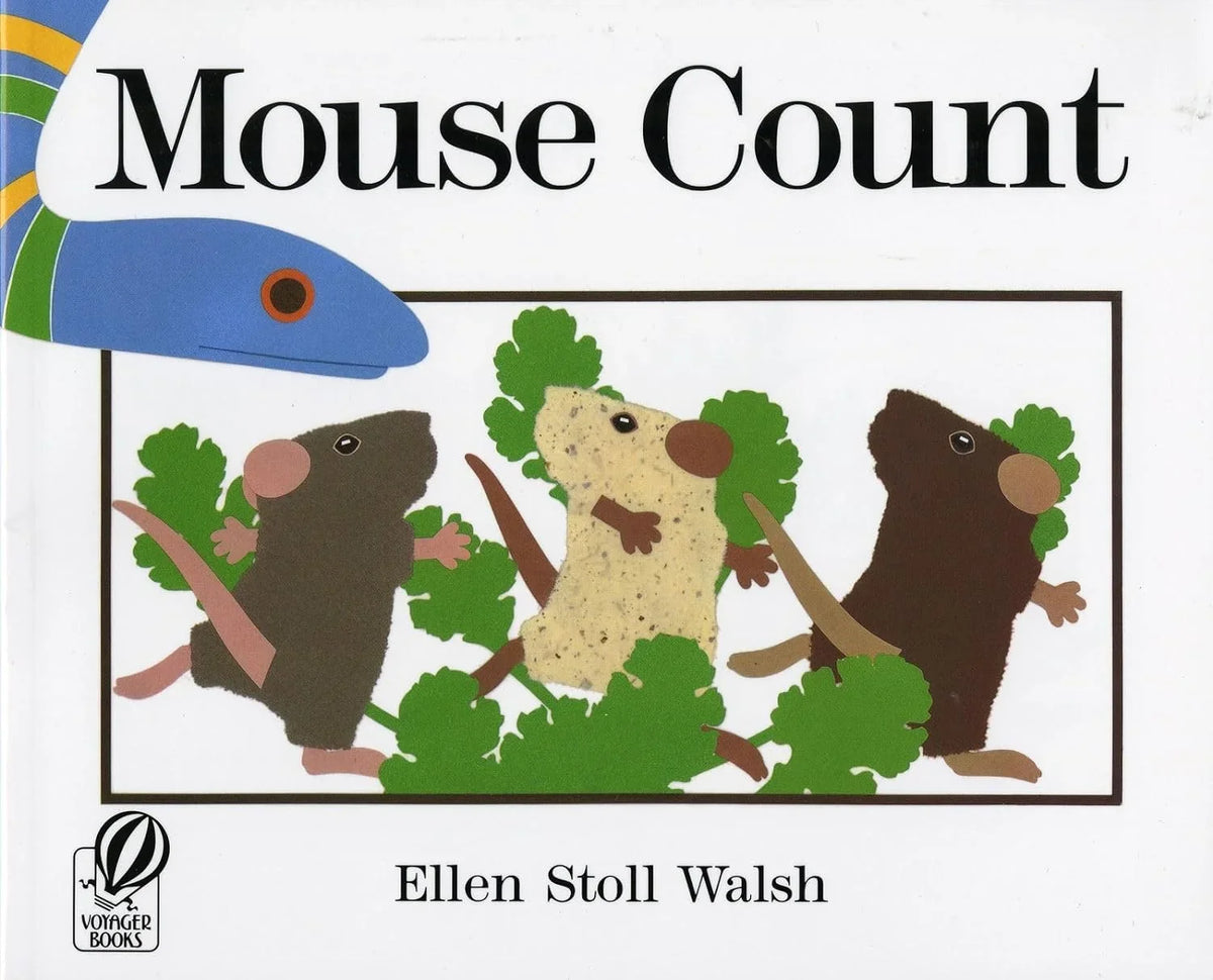 Mouse Paint, Mouse Count, Mouse Shapes by  Ellen Stoll Walsh (Hardcover Collection) learn about colors, color mixing, 123s and shapes with three mice and the animals that chase them!
