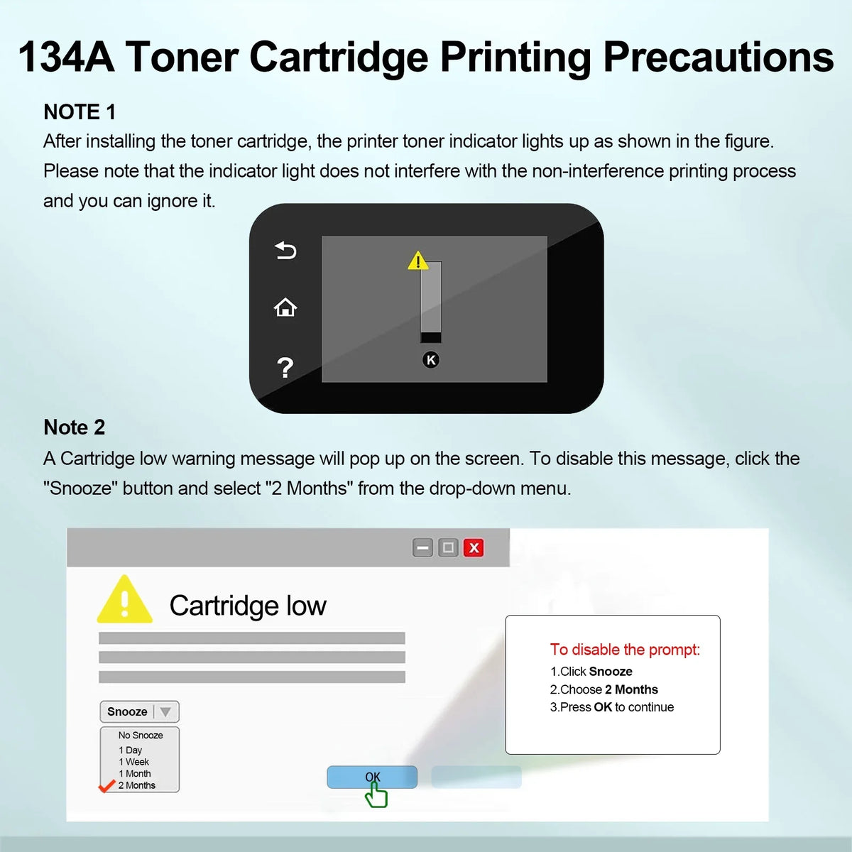 8 Compatible for  134A W1340A (No Chip) Black Toner Cartridge Replacement with  Laserjet M209dw  M234dw M234sdw M234sdn Printer