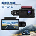 1080P Dash Cam Night Vision Dash Camera Front and Rear 170° Wide Angle Loop Recording