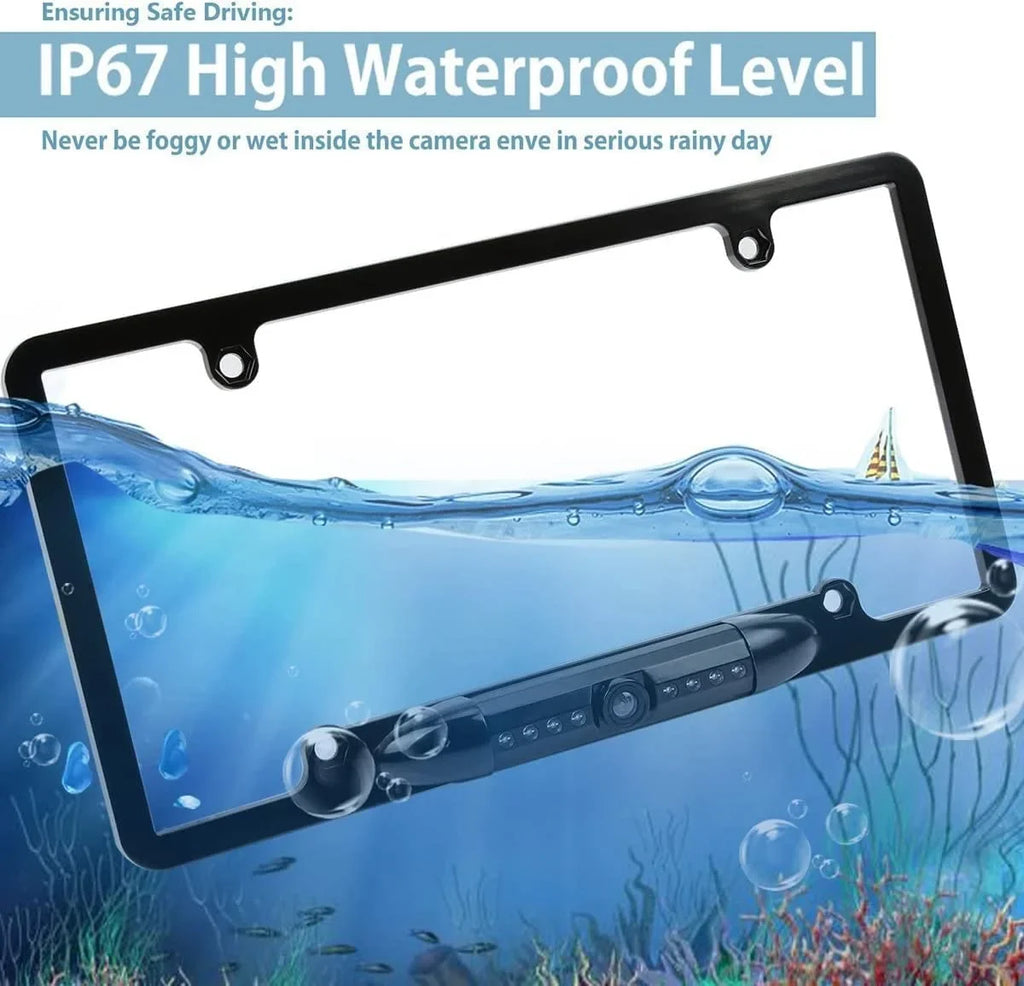 CAM108 Backup Camera License Plate  Night Vision Rear View 170° Angle Waterproof Compatible with Pioneer Car Radio -100BT -WT8600NEX -160BT DMH1770NEX -120BT -210EX -2550NEX