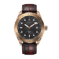 Aquacy Bronze CuSn8 Marble Automatic Diver Watch ..8215.L - Screw Down 316L Stainless Case Back - 200M Water Resistance - 120 click Uni-Directional Bezel Dive Swimming Wrist Watches For Men