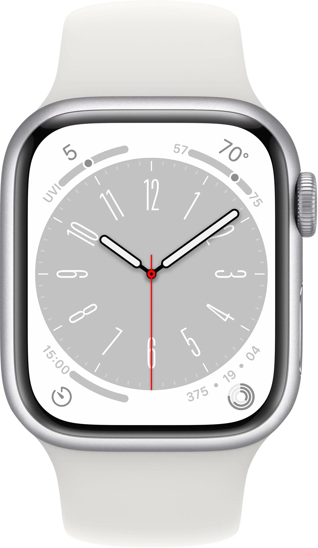 Restored Apple Watch Gen 8 Series 8 Cell 41mm Silver Stainless Steel White Sport Band MNV73LL/A (Refurbished)
