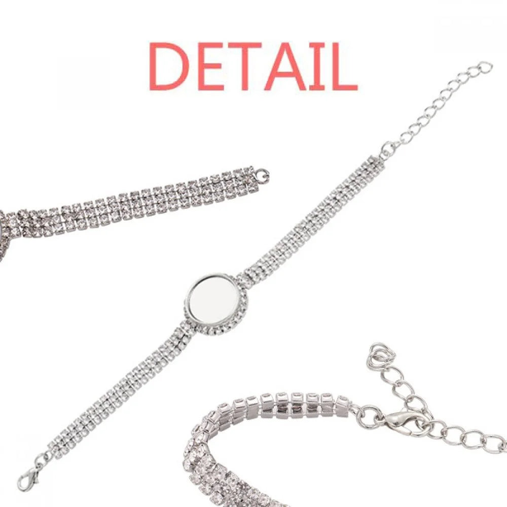 Glacier Lake Observe Stars Galaxy Pattern Tennis Chain Anklet Bracelet Diamond Jewelry