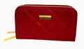 &  Leather  Quilted Wallet with 2 Wrap-Around Zippers  ~ Burgundy