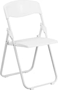 Series 500 Lb. Capacity Heavy Duty White Plastic Folding Chair With Built-In Ganging Brackets