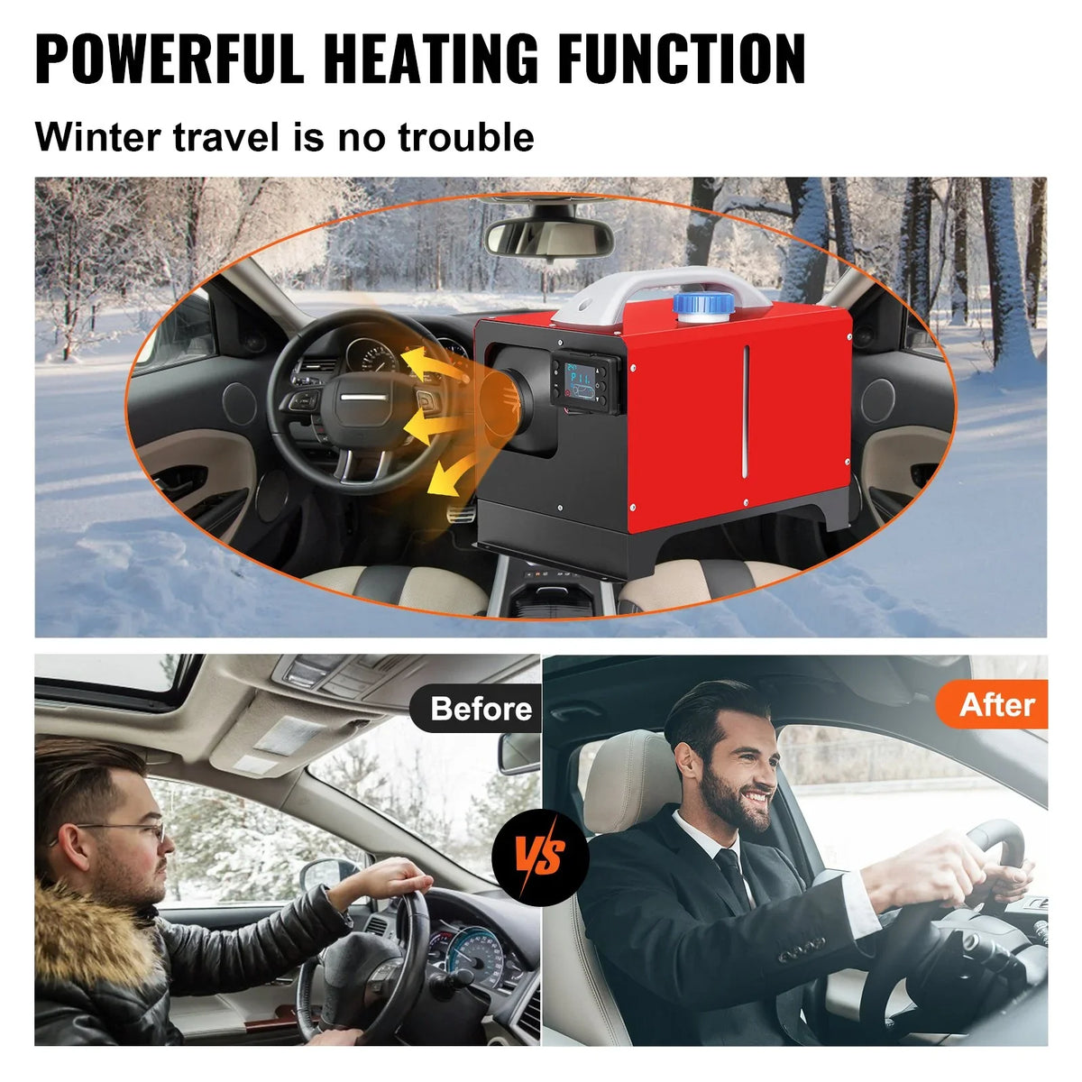 5KW 12V Diesel Air Heater with Remote Control and , Fast Heating Mini Truck Heater for , Boat, Bus, Car Trailer, Motorhomes