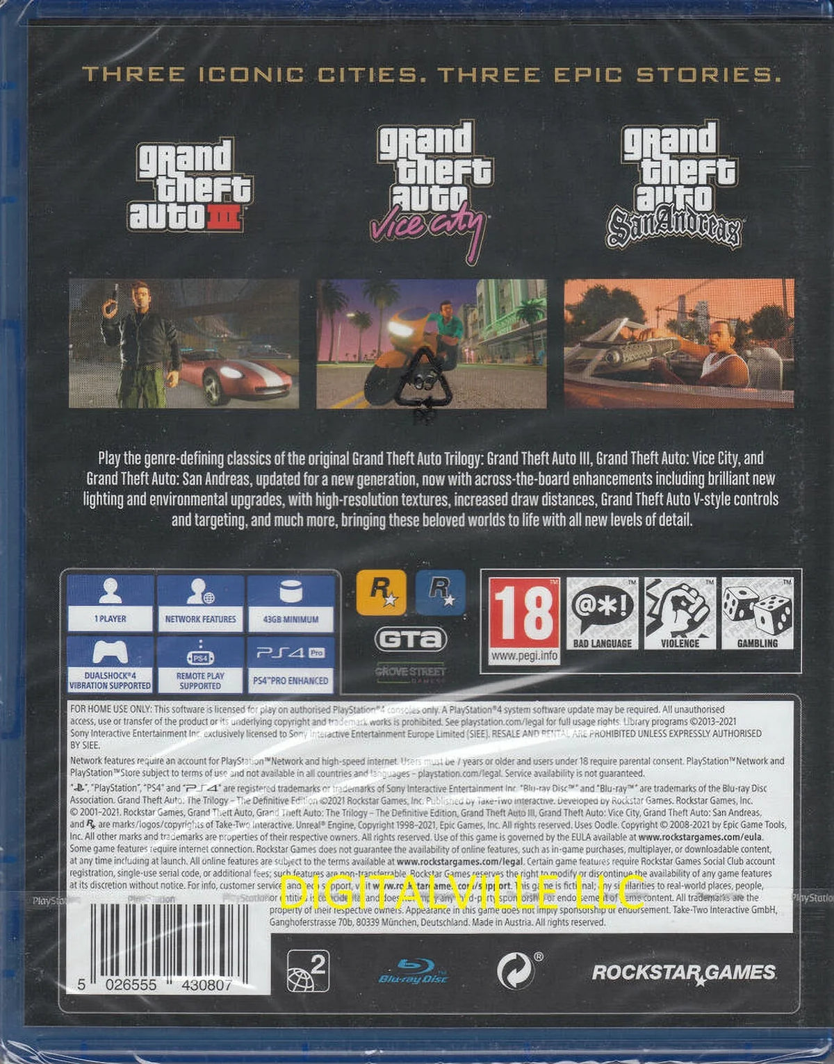 Brand New Sealed Grand Theft Auto Trilogy PS4 Definitive