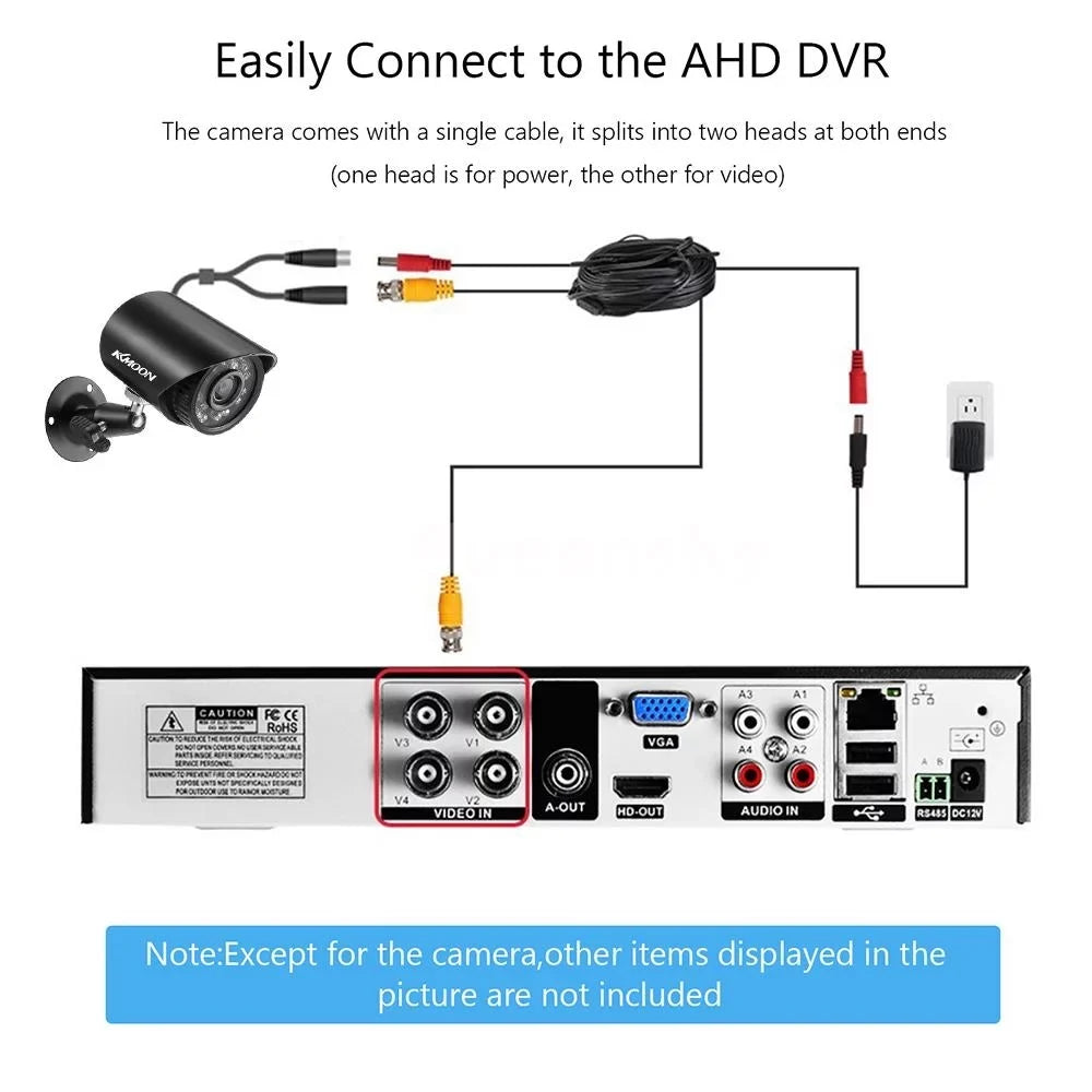KKmoon 4CH 1080P Full   Video Recorder & 4 Camera Set - /Analog///   Digital Video Recording System with P2P Remote Phone for Home Office