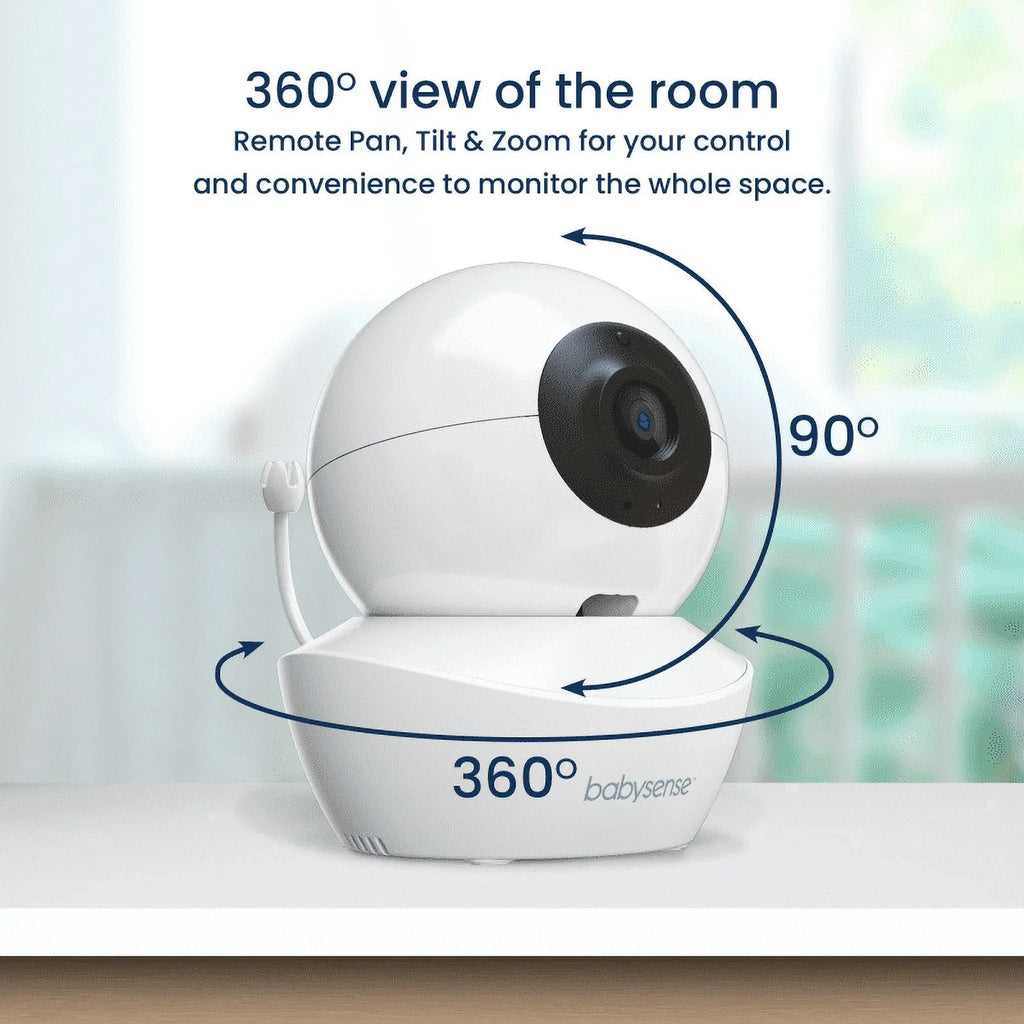 Babysense Split Screen Video Baby Monitor, 4.3" Display with 2  Cameras, Long Range, Night Light & Vision, Two-Way Talk, V43