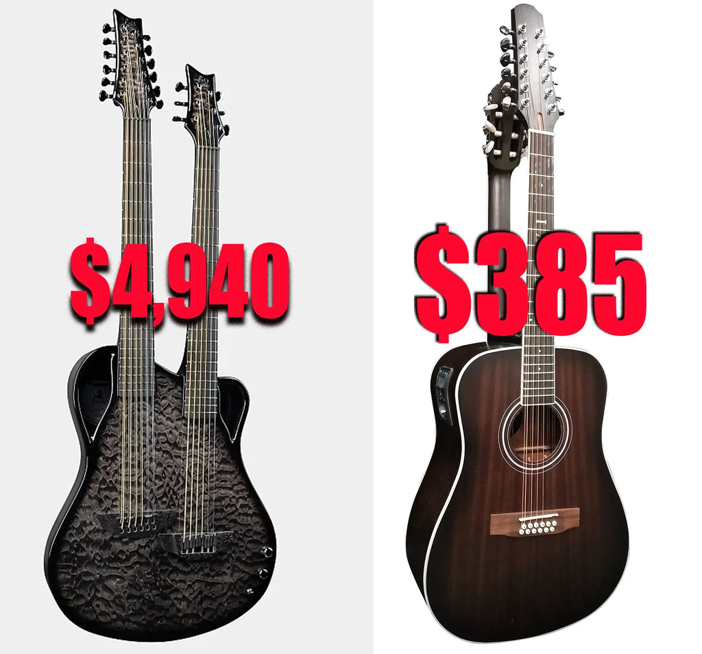 12/6 Strings Acoustic Double Neck, Double Sided Busuyi Guitar 2021  Sunset