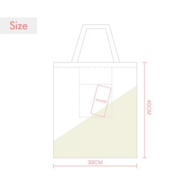 Valentine's Day Red Heart Shaped Angel Expression Sack Canvas Tote Shoulder Bag