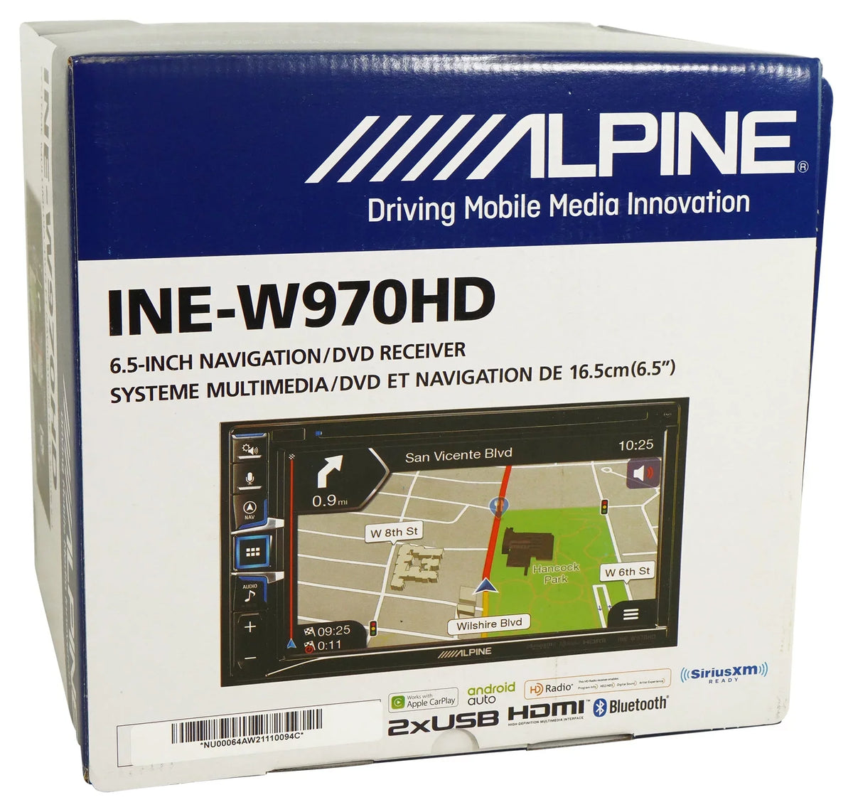 Alpine -W970HD 6.5" Monitor  Player CarPlay/Android/ Receiver+Camera