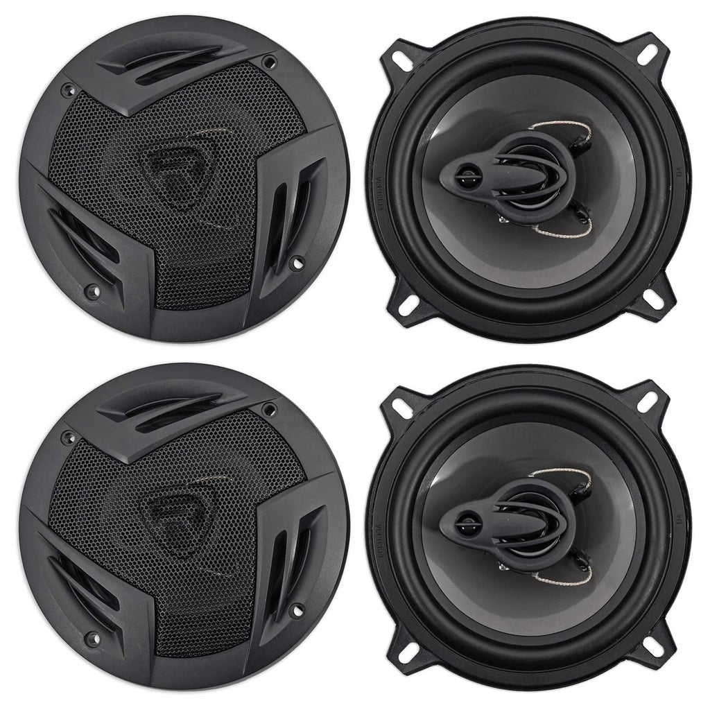(4) Rockville RV5.3A 5.25" 3-Way Car Speakers 1200 Watts/200 Watts   Rated