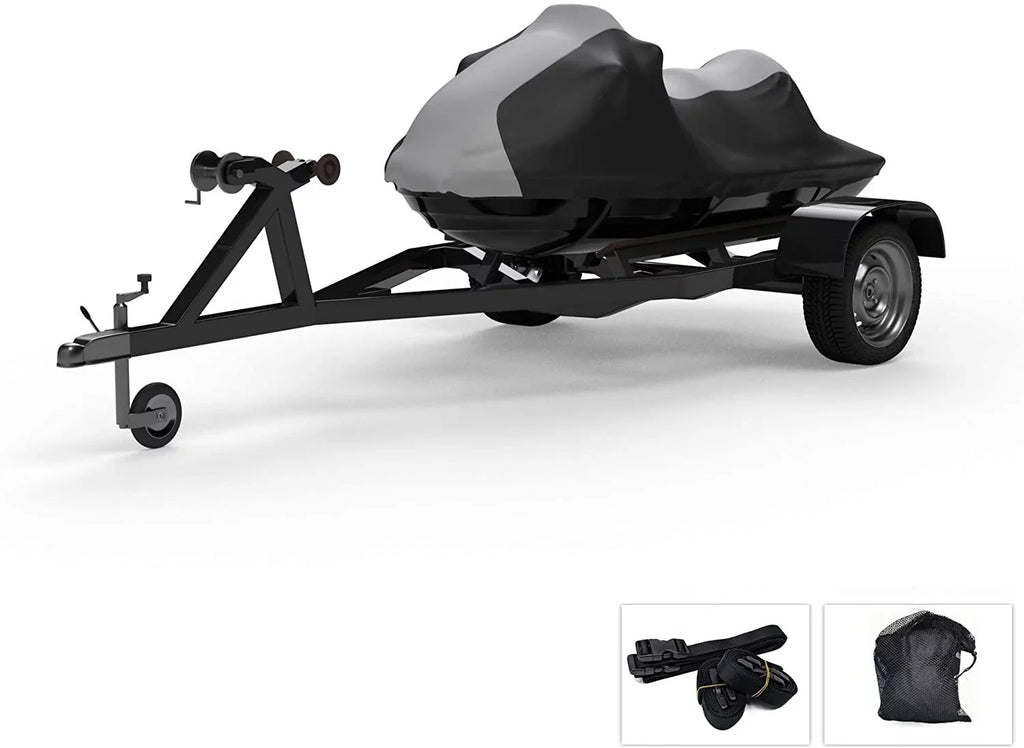 Weatherproof Jet Ski Covers for   3D Premium 2004-2005 - Gray/Black Color - All Weather - Trailerable - Protects from Rain, Sun,  Rays, and More! Includes Trailer Straps and Storage Bag