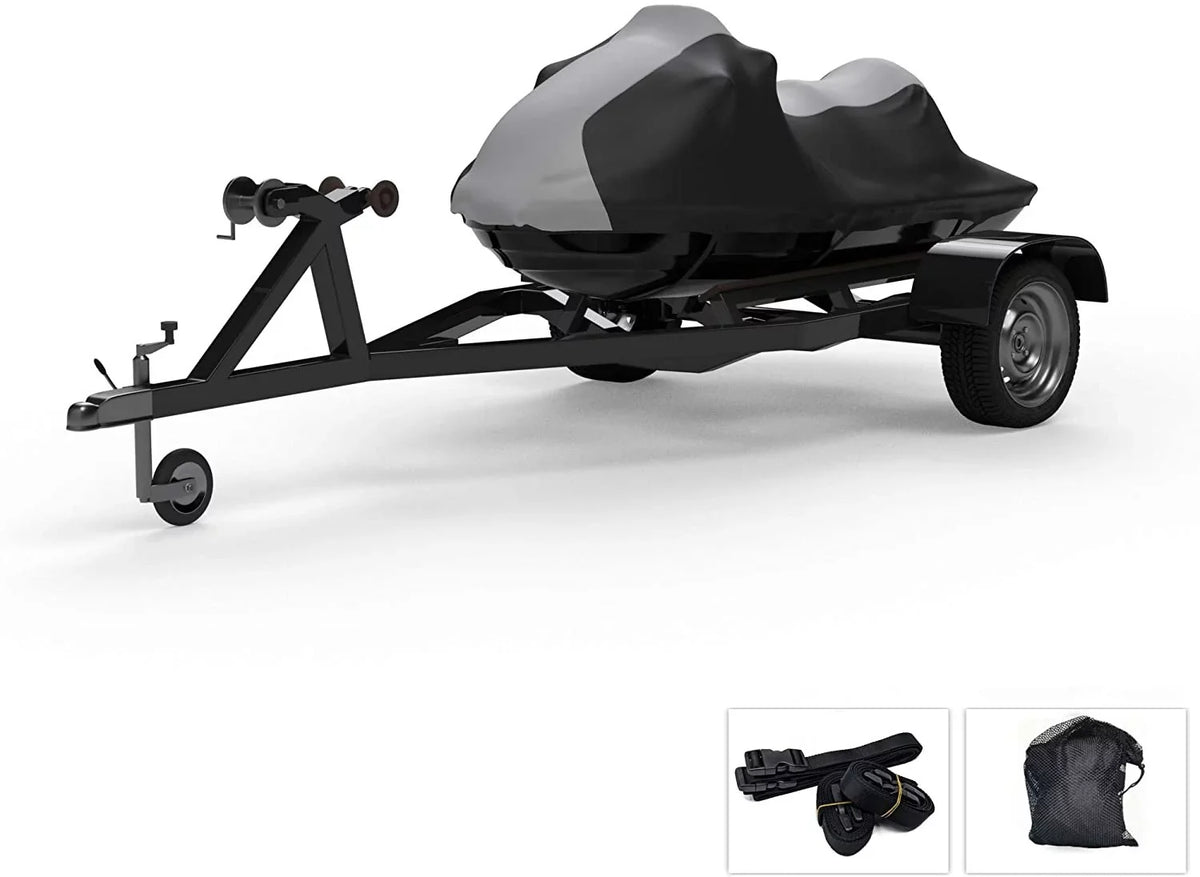 Weatherproof Jet Ski Covers for   3D Premium 2004-2005 - Gray/Black Color - All Weather - Trailerable - Protects from Rain, Sun,  Rays, and More! Includes Trailer Straps and Storage Bag