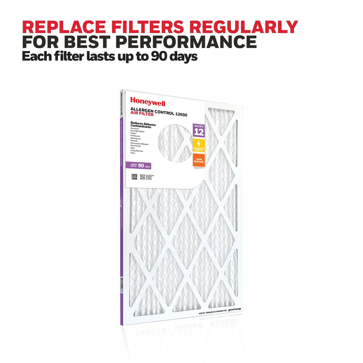 Honeywell 20x20x1  12 Pleated  Furnace Air Filter -12 Pack