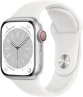Restored Apple Watch Gen 8 Series 8 Cell 41mm Silver Stainless Steel White Sport Band MNV73LL/A (Refurbished)