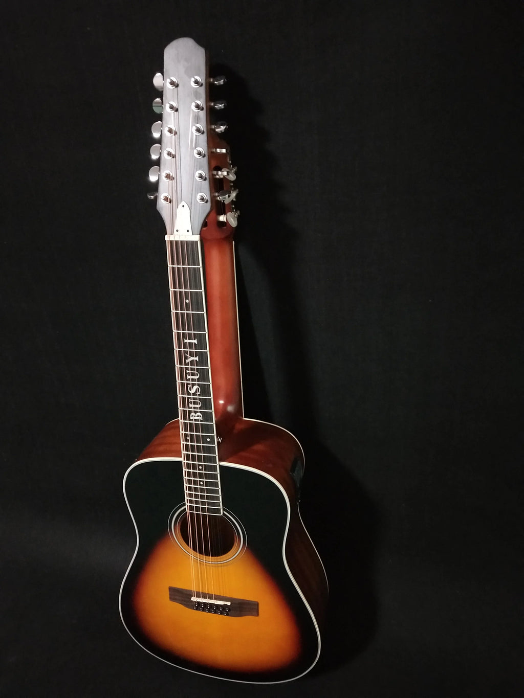 12/6 Strings Acoustic Double Neck, Double Sided Busuyi Guitar 2021  Sunset