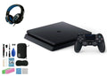 Sony 2215B PlayStation 4 Slim 1TB Gaming Console Black, Headset With   Cleaning Kit Bundle Like New