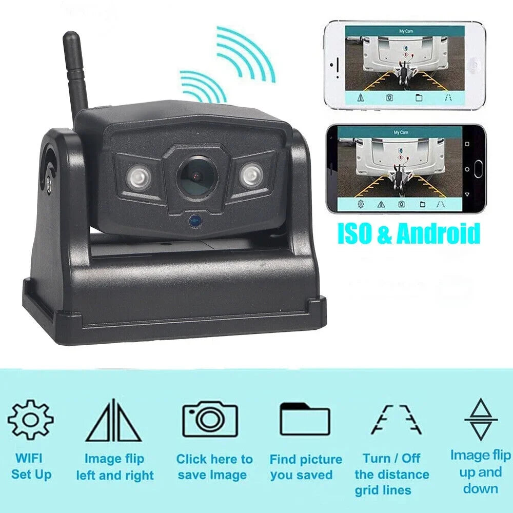 Magnetic WiFi Wireless Camera, Backup for Front/Rear View, Equipped with 9600mAh Battery