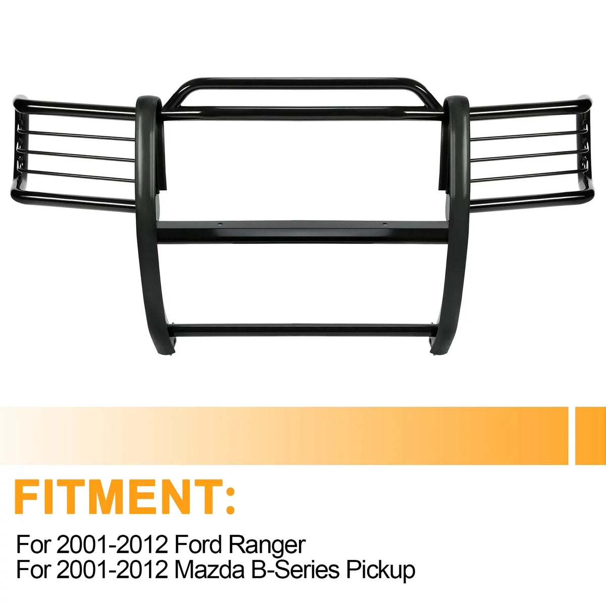 Front Grille Brush Guard Grill for Ford Ranger Mazda B4000 Pickup Truck 2001 02 03 04 05 06 07 08 09 10 11 2012 Powder Coated Black Steel