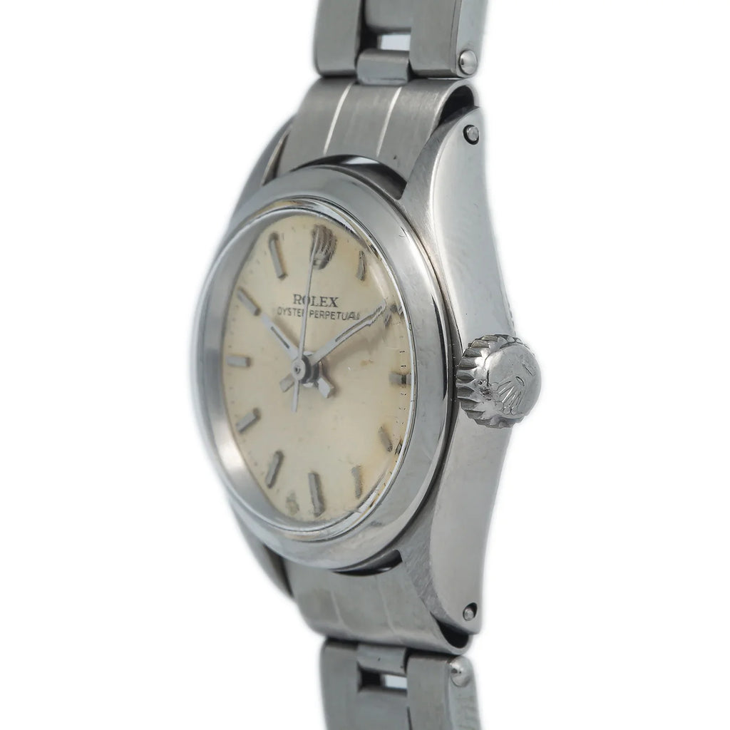 Rolex Oyster Perpetual 6618 Automatic Stainless Silver Dial Ladies Watch 24mm