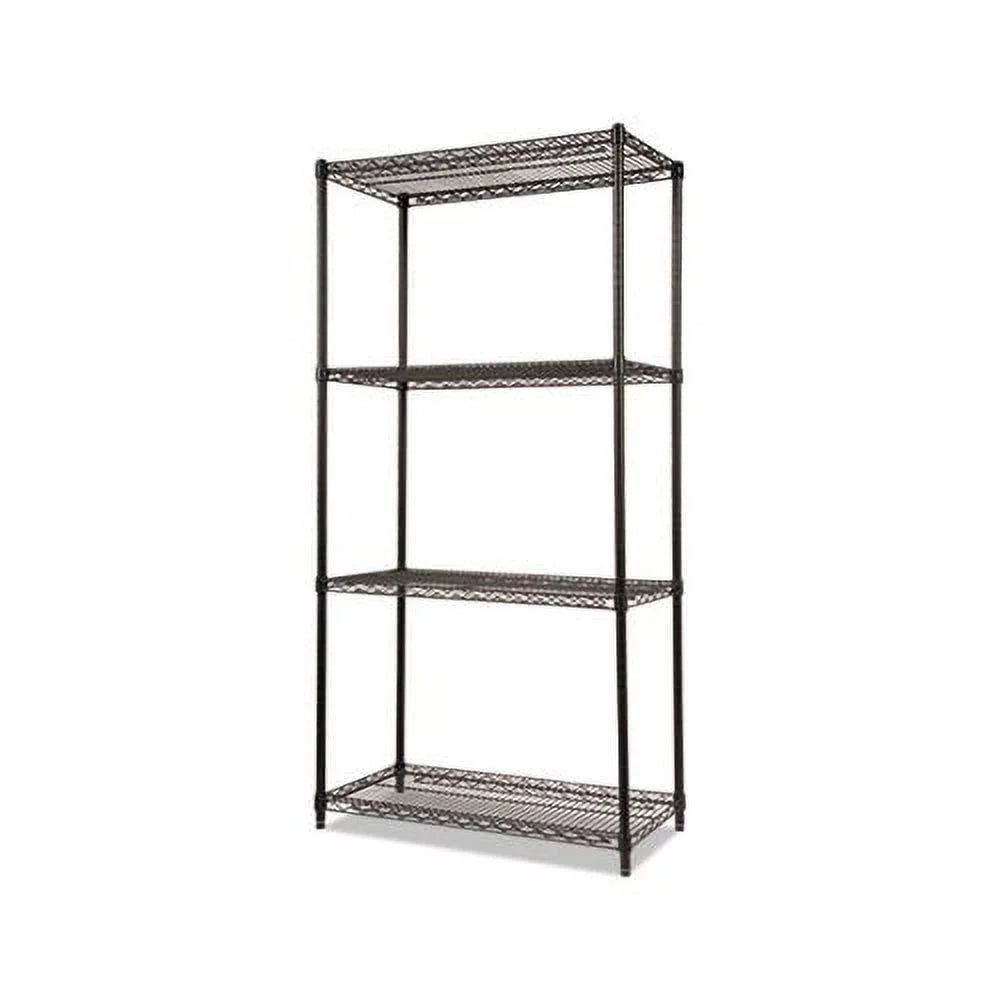Certified Industrial 4-Shelf Wire Shelving Kit 36w x 18d x 72h, Black