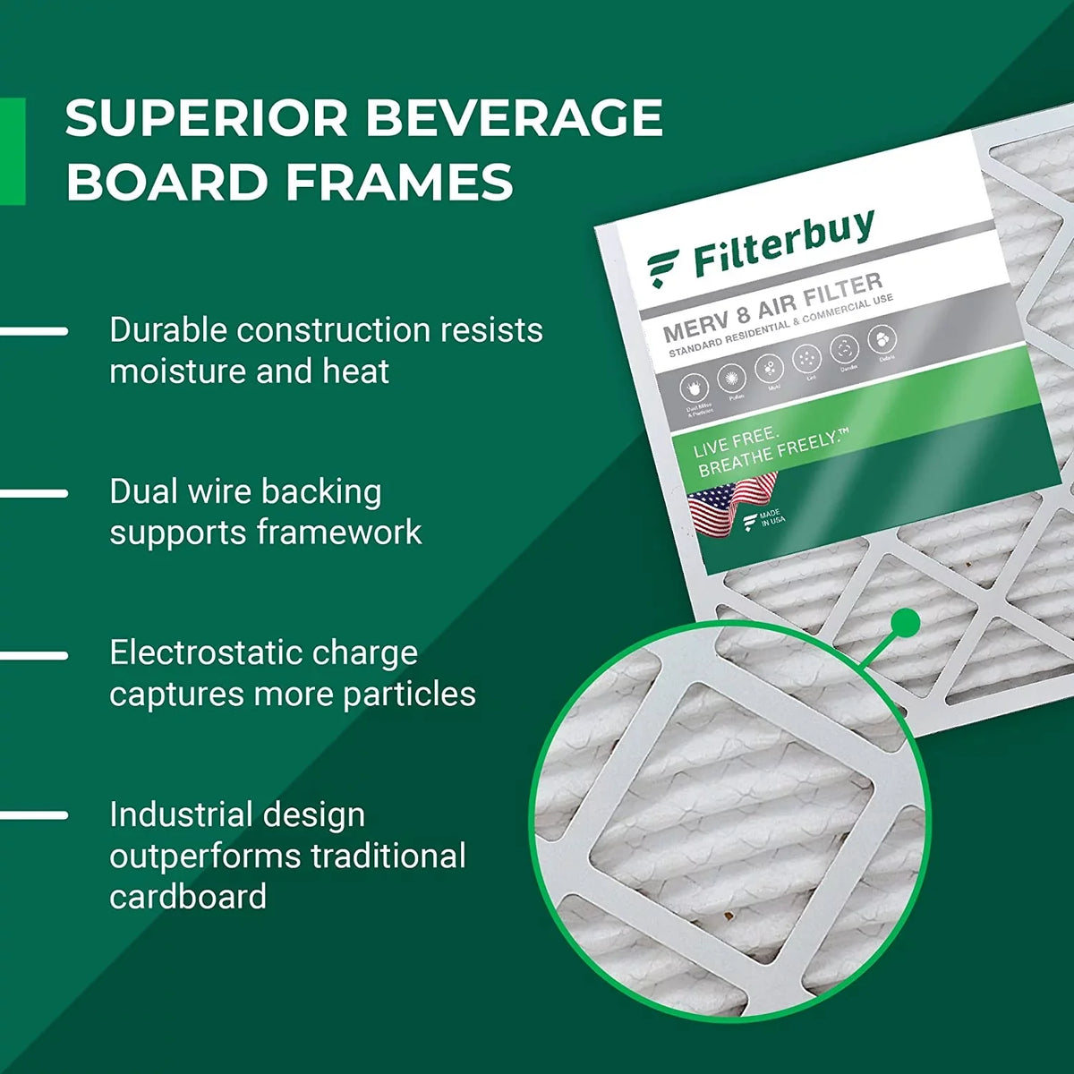 Filterbuy 14x36x1  8 Pleated   Furnace Air Filters (4-Pack)