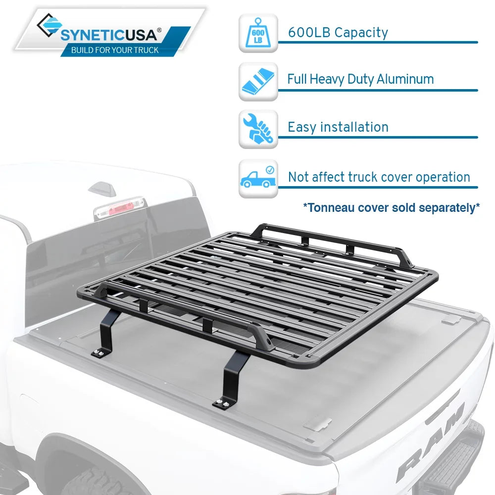 Syneticusa  Heavy Duty Truck Bed Cargo Load Rack Kit Compatible with F150 Ram Silverado Tundra Titan