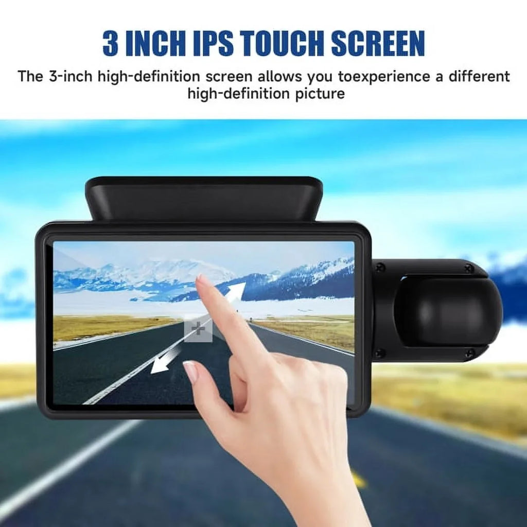 1080P Dash Cam Night Vision Dash Camera Front and Rear 170° Wide Angle Loop Recording