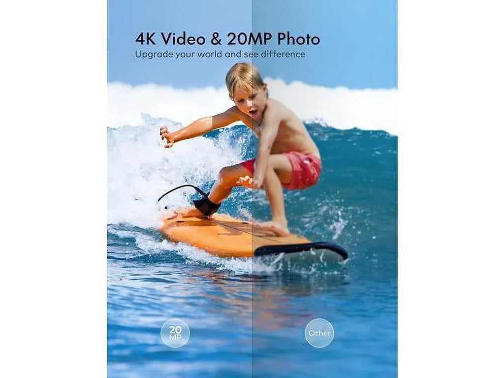 Action Camera 4K 30FPS, GA100 20MP WiFi 40M Underwater Waterproof Camera, 170° Wide Angle Dual Microphone Helmet Camera with Remote Control, , 2x1050mAh Batteries and Mount Accessories Kit
