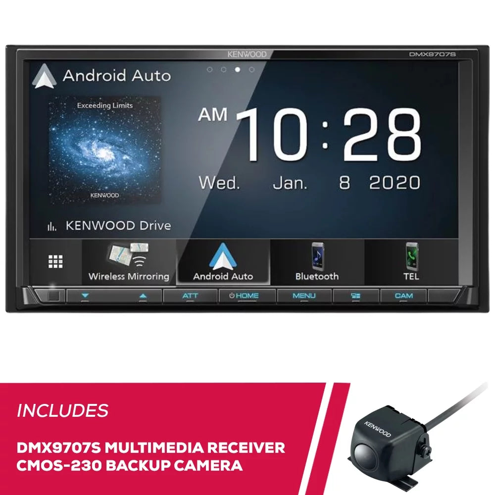New Kenwood DMX9707S 6.95" Multimedia Receiver and -230 Universal Backup Camera