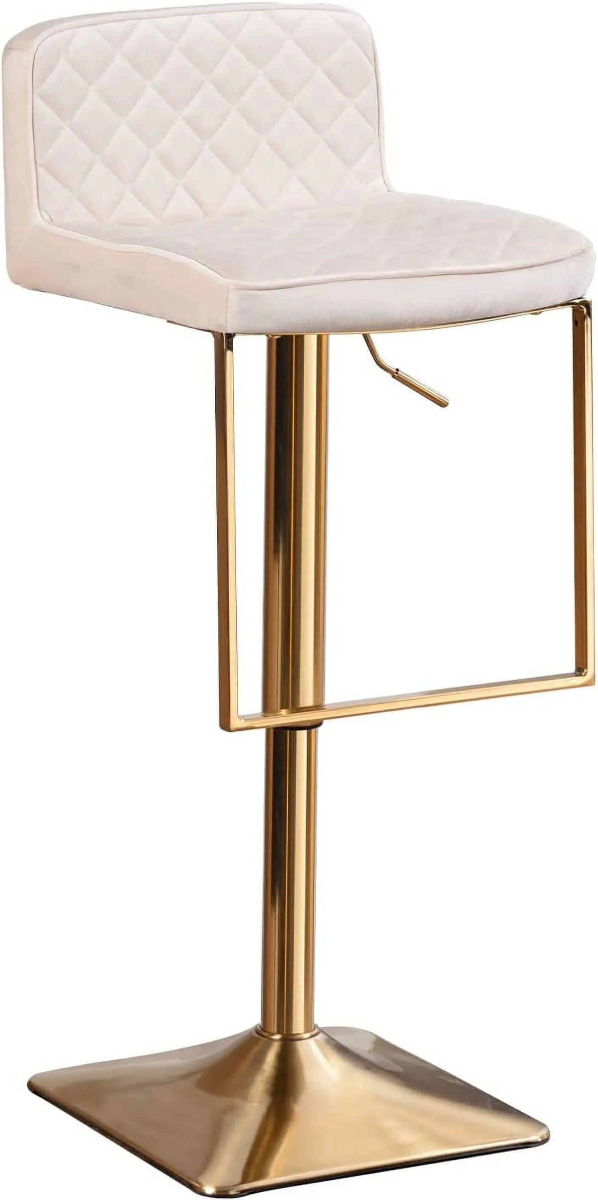 xrboomlife Velvet  Stools  Modern Swivel Counter Height Barstools  Height Adjustable Kitchen Stools for Island  Chairs Island Stools Chair Gold sillas para barra de cocina (Ivory  Set of