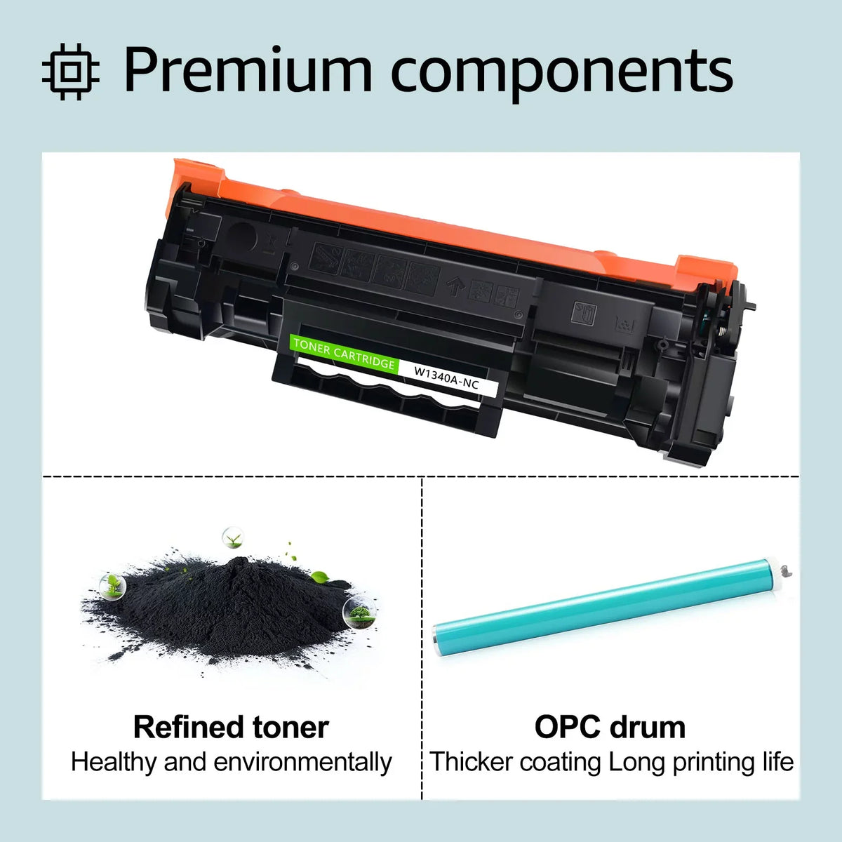 8 Compatible for  134A W1340A (No Chip) Black Toner Cartridge Replacement with  Laserjet M209dw  M234dw M234sdw M234sdn Printer