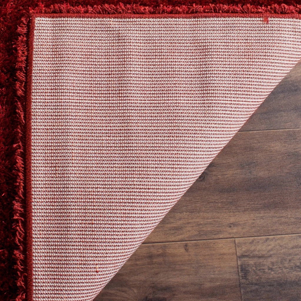 Charlotte Solid Plush Shag Area Rug, Red, 8' x 10'