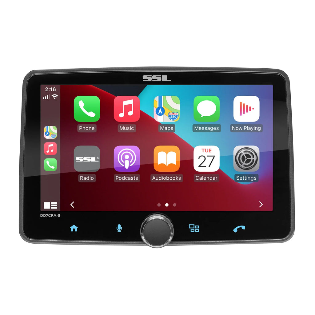 Sound Storm Laboratories DD7CPA-S Car Audio Stereo System - Apple CarPlay, Android Auto, Single Din with 7 Inch Touchscreen, Bluetooth Audio & Calling Head Unit, No  Player, Radio Receiver