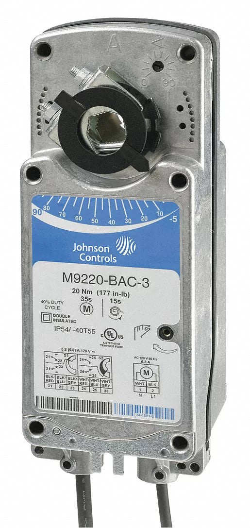 Johnson Controls Actuator, Damper and Valve, 177 in-lb  M9220--3