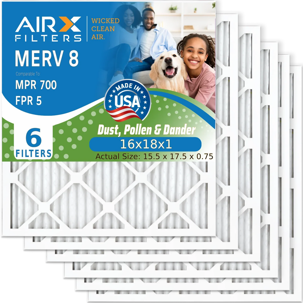 16x18x1 Air Filter  8 Comparable to  700 &  5 Electrostatic Pleated Air Conditioner Filter 6 Pack   Premium  Made 16x18x1 Furnace Filters by     .