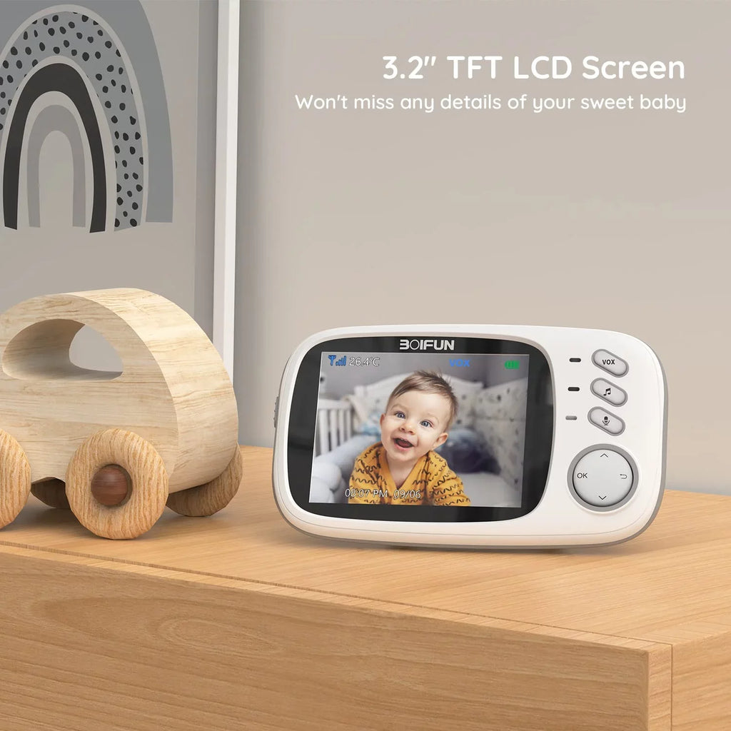 Baby Monitor with Camera and Audio, No WiFi,  Mode, Night Vision, 3.2''  Screen, Two-Way Audio, Baby Camera
