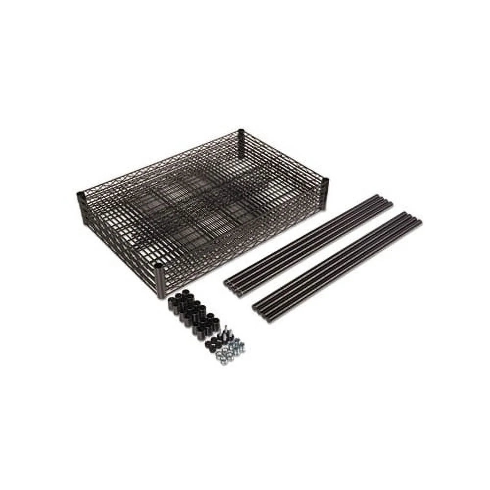 Certified Industrial 4-Shelf Wire Shelving Kit 36w x 18d x 72h, Black